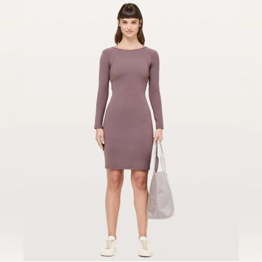 NWT Lululemon Contour Dress *Nulu in Antique Bark - Picture 1 of 6